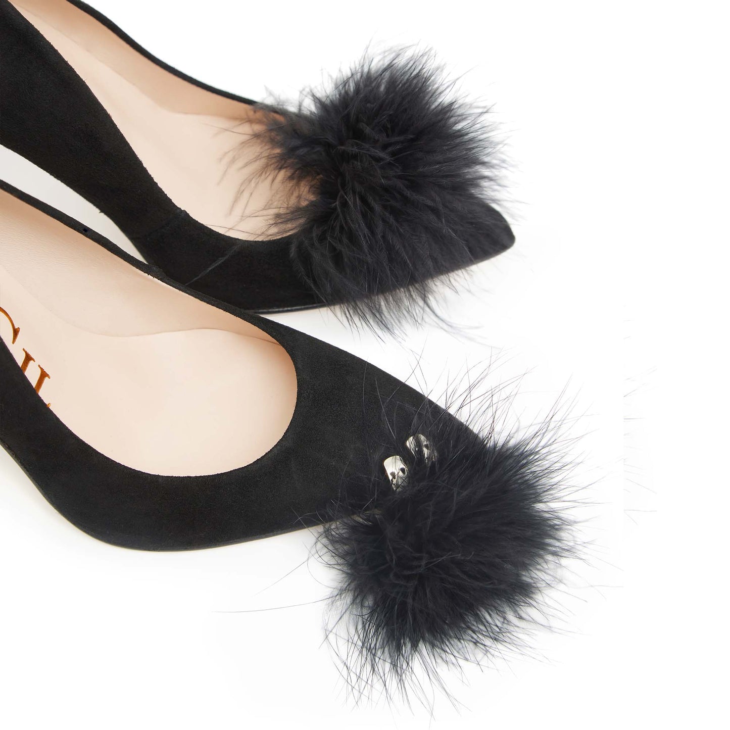 IRIS BLACK SUEDE/BLACK PLUMES