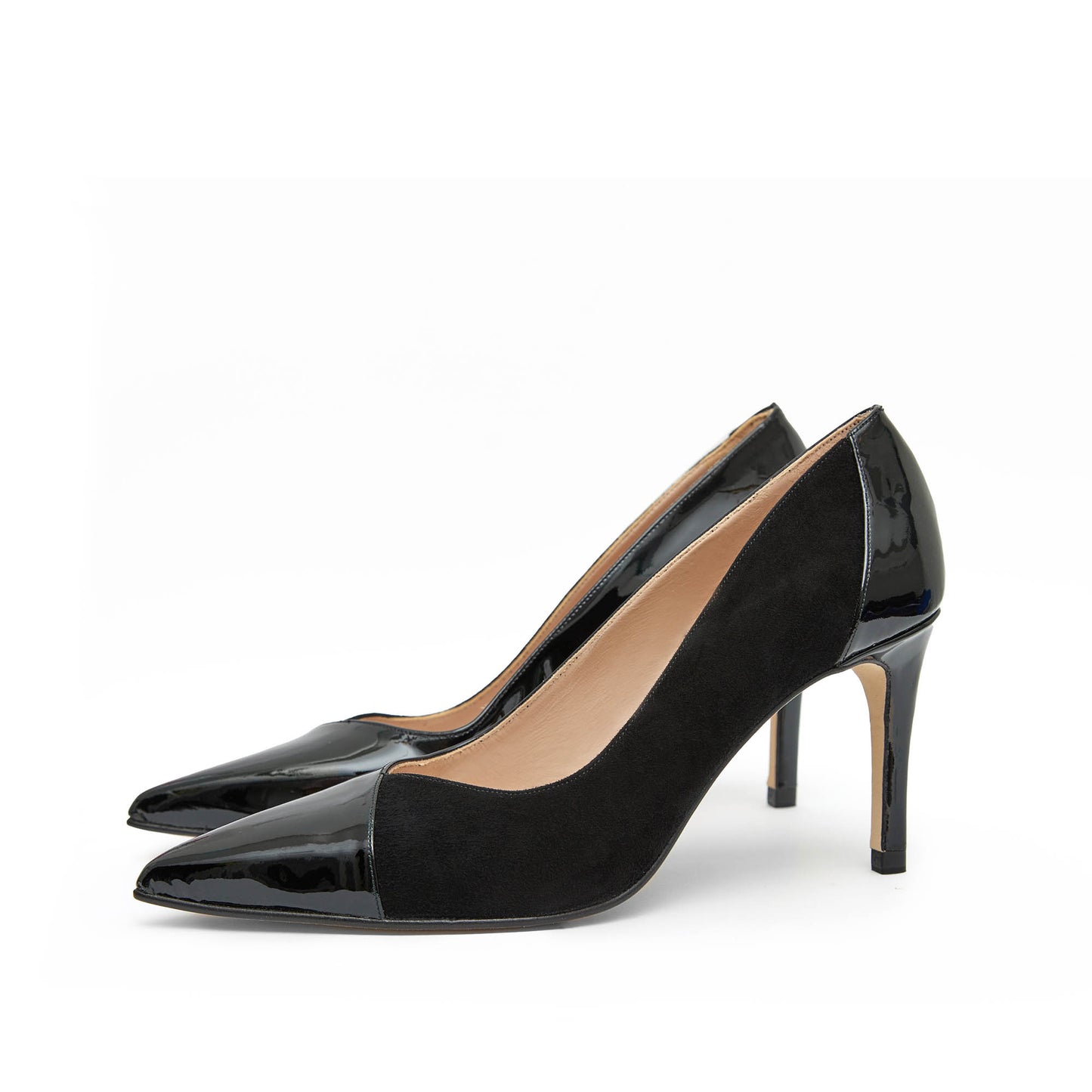 VERONICA BLACK SUEDE/BLACK PATENT