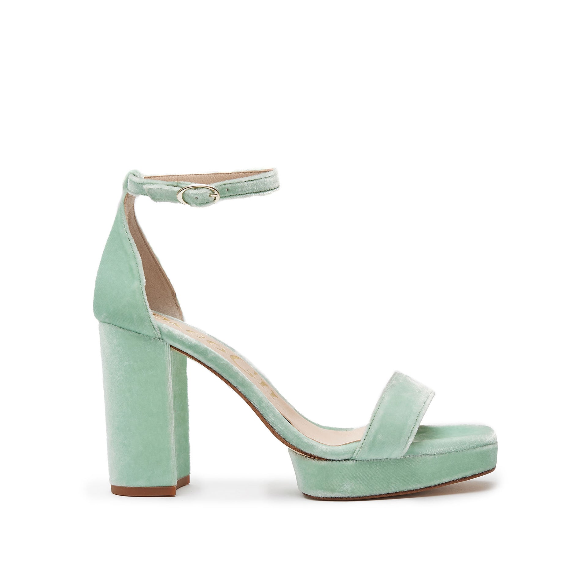 Sandalias Terciopelo con Tacón Ancho cm Paco Gil Color Verde