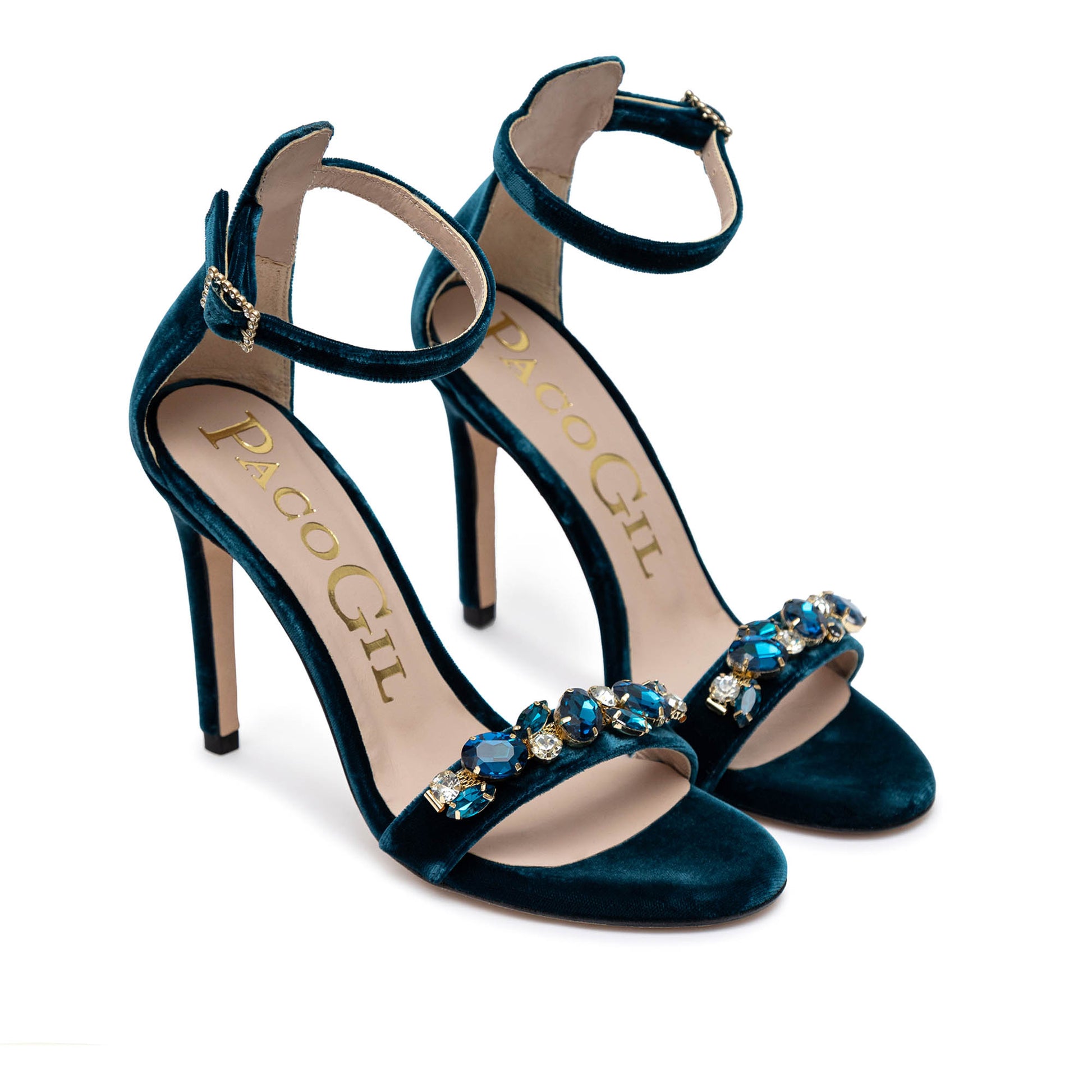 Novia Sandalias Azul Francia Sandalias Con Tacón De Novia En