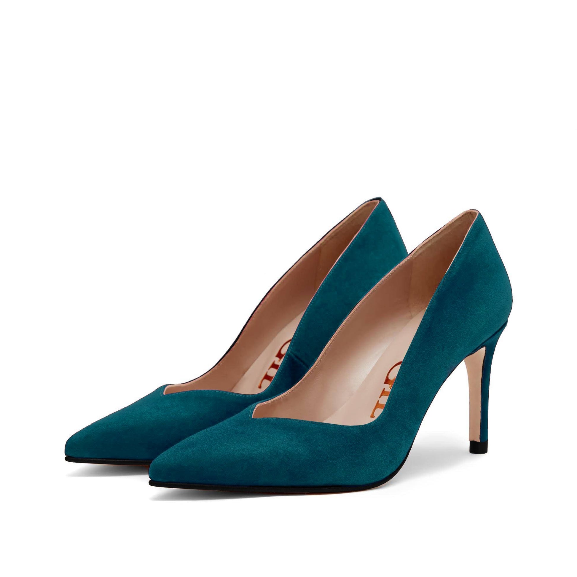 Salón Azul Sandalias Tacon Azul Petroleo Zapatos De Salón Ante Con