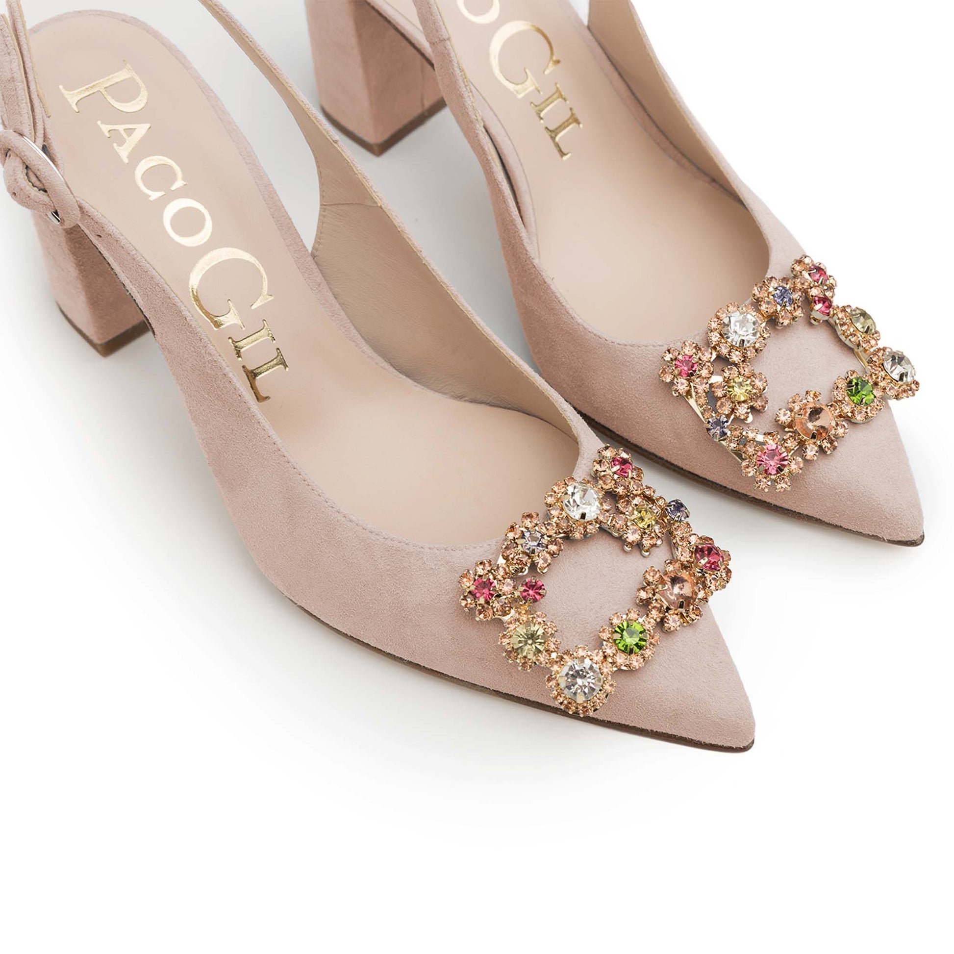 Zapato Destalonado Zapatos De Tacon Ancho Rosa Palo Zapato